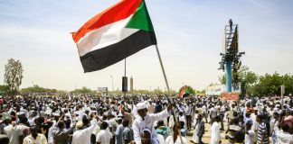 Protesters in the streets of Sudan