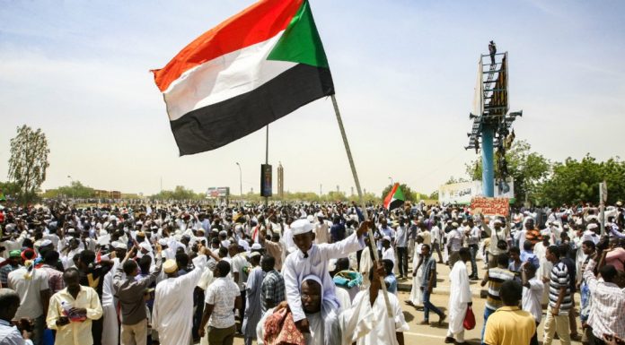 Protesters in the streets of Sudan