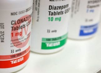 Bottles of medication made by Teva Pharmaceutical Industries.