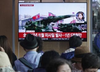 North Korea launches short-range ‘projectiles’ A TV broadcast in Seoul, South Korea, showing file footage of North Korea’s missiles on Saturday. North Korea fired several unidentified short-range projectiles off its eastern coast.