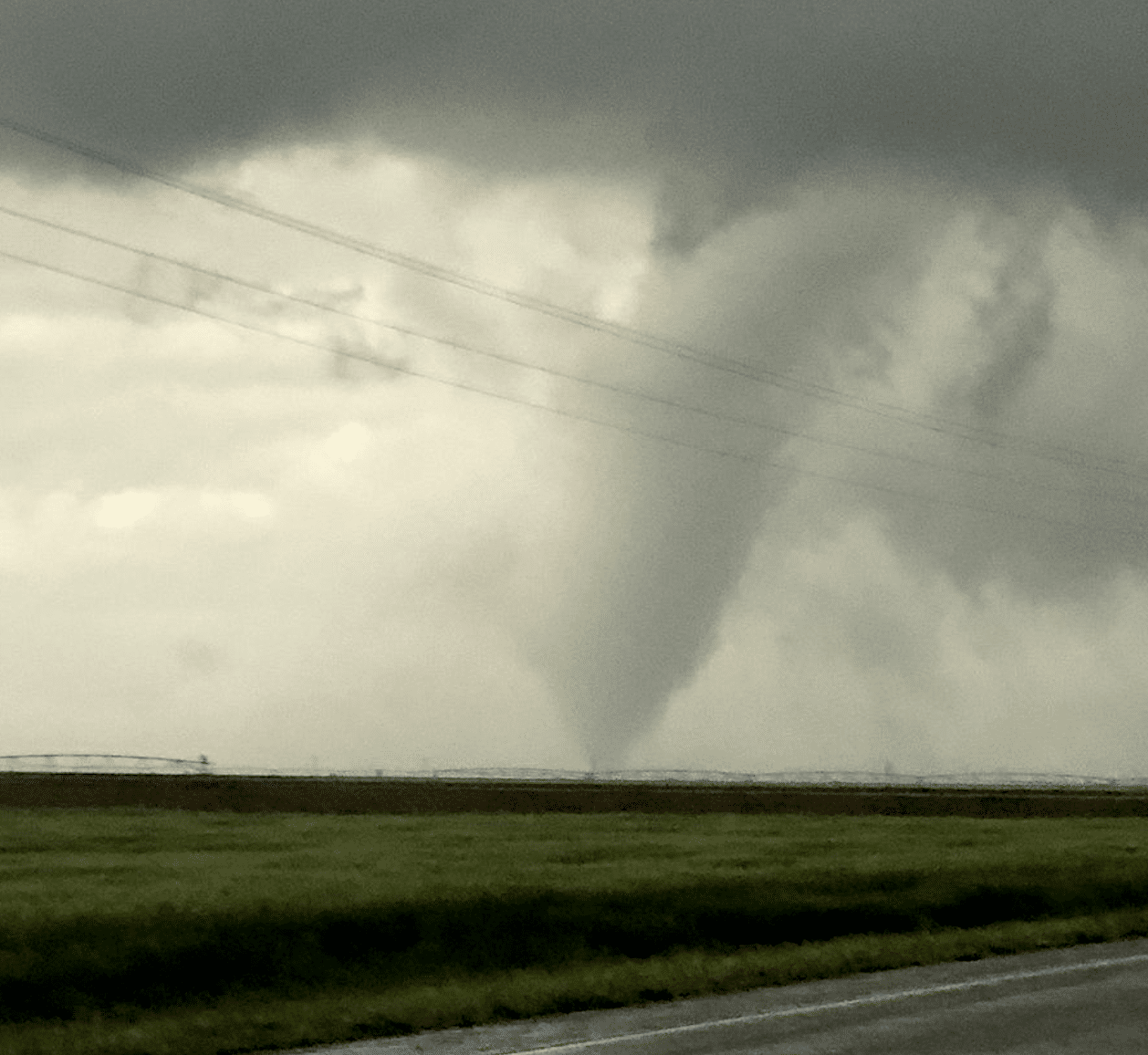 Deadly Thunderstorms: Tornado 8 miles southeast of Spearman, Texas, on Tuesday.