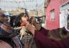 A Pakistani health worker administers polio vaccine drops to a child during a polio vaccination campaign in Islamabad on December 12, 2018.