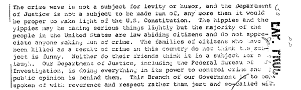 A letter claiming to be from a viewer of the Jackie Gleason show, criticizing George Carlin.