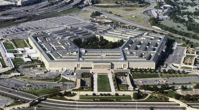 An aerial view of the Pentagon building photographed on Sept. 24, 2017.