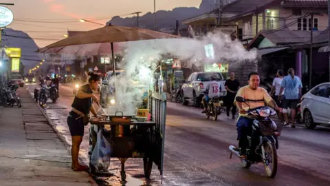 Getty Images A street in Vang Vieng