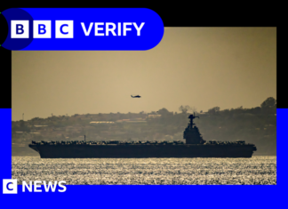 US build-up of warships and fighter jets tracked near Iran