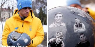 Who is on helmet that led to Ukrainian athlete's Winter Olympics ban?