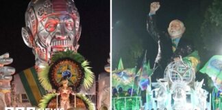Giant robot tribute to Brazil's President Lula leads start of Rio Carnival