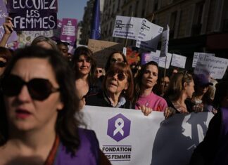 Thousands march in Paris for women’s rights, led by rape survivor Gisèle Pelicot