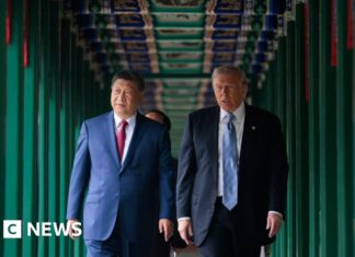 Xi takes Trump on tour of Communist Party's seat of power as China visit ends