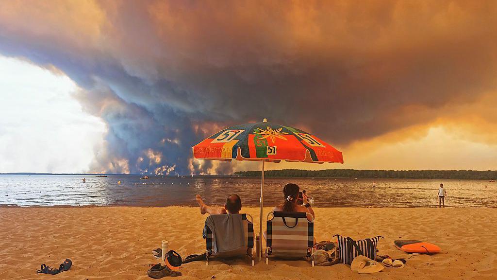 Beach fire. 